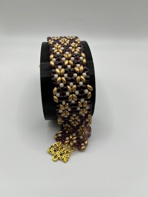 Butterfly Bracelet deep purple and gold